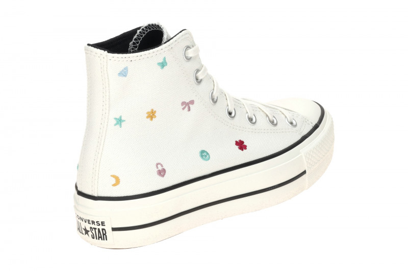 Converse Schuhe Chuck Taylor All Star Plateau weiß Lift Hi Stickerei
