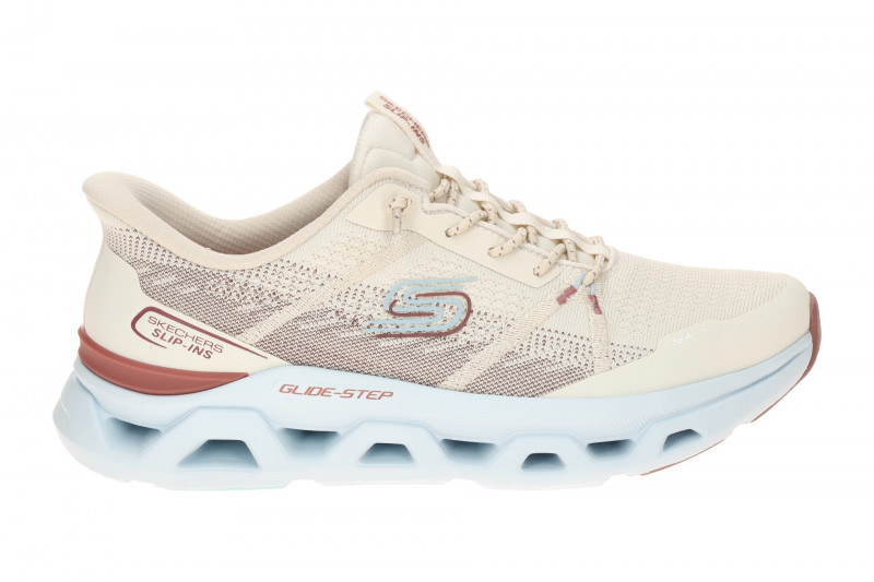 Skechers Glide Step Schuhe beige hellblau Slip-Ins 150513