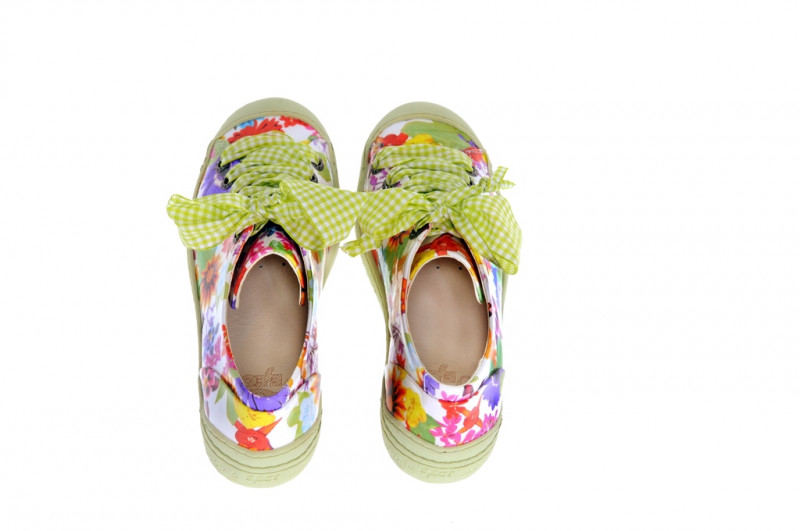 Eject Dass Schuhe weiß mit Blumenmuster Lack E-11207/3