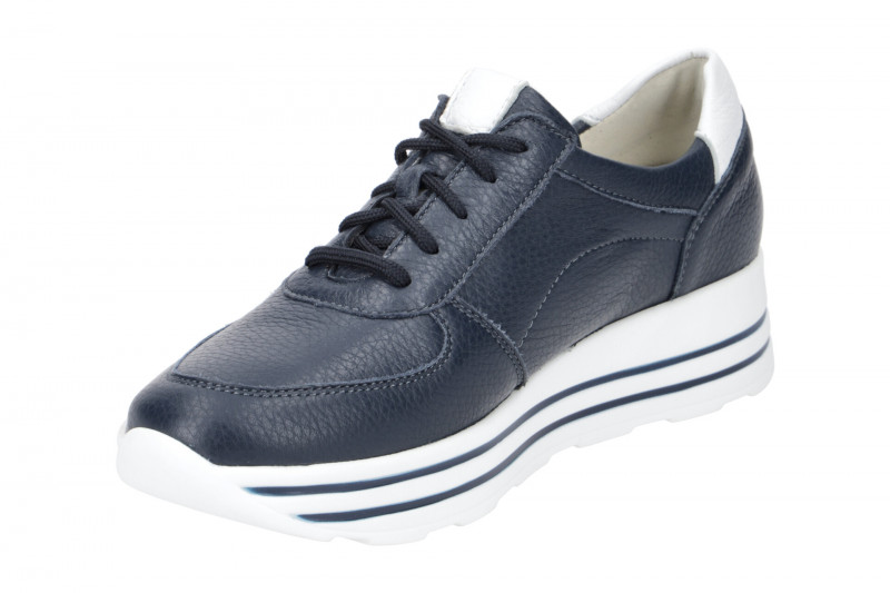 Waldläufer Lana Plateau Schuhe blau weiß H-Weite 758009