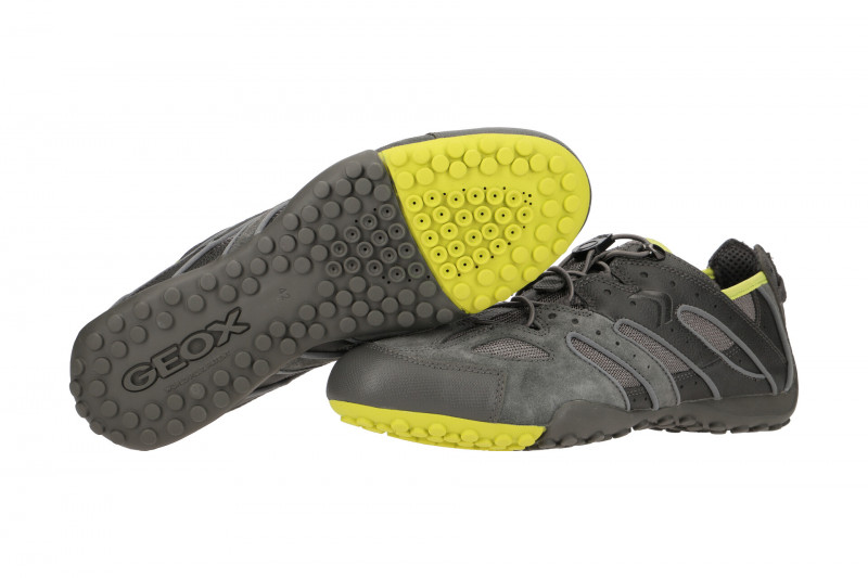 Geox Snake Sneaker Schuhe grau gelb U4207J