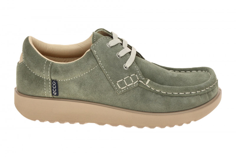 Ecco Joke Schuhe grün olive Mokassin 320003