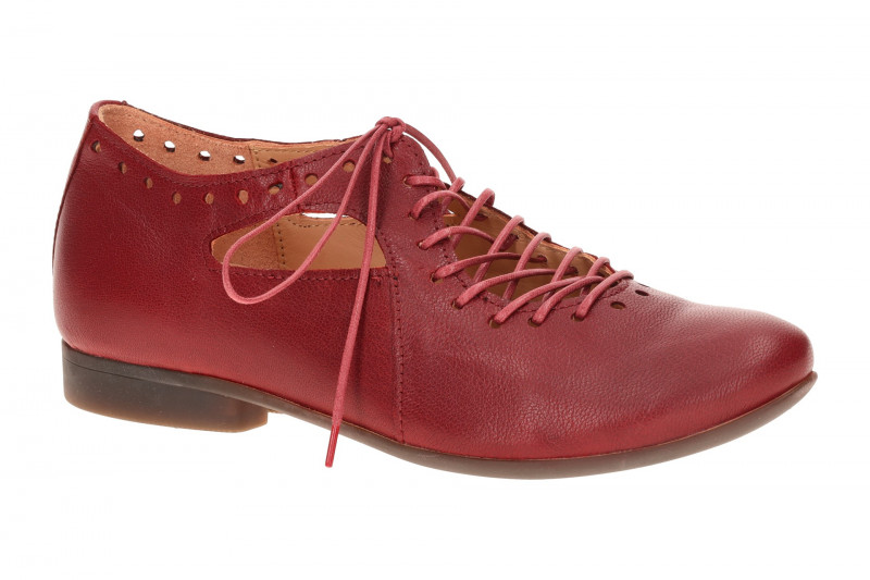 Think Guad Damen Schnür Schuhe rot rosso gelocht 565