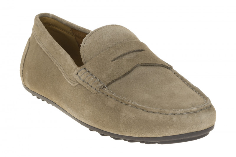 Geox Istria Mokassin Schuhe grau Velour Slipper U653KB