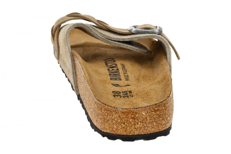 Birkenstock Oita Braided Pantolette grau braun taupe SCHMAL 1026730