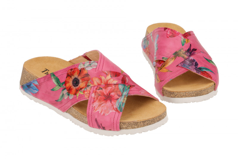 Think Koak Pantolette pink fuxia Flowers