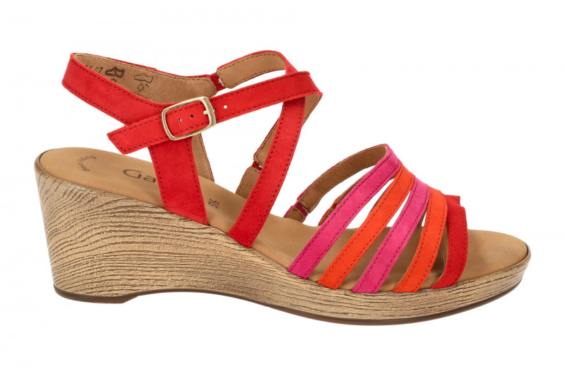 Gabor Plateau Sandale rot pink Velour 44.671.10