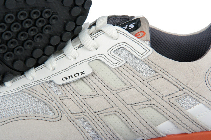 Geox Respira Schuhe Snake M weiß grau Sneaker