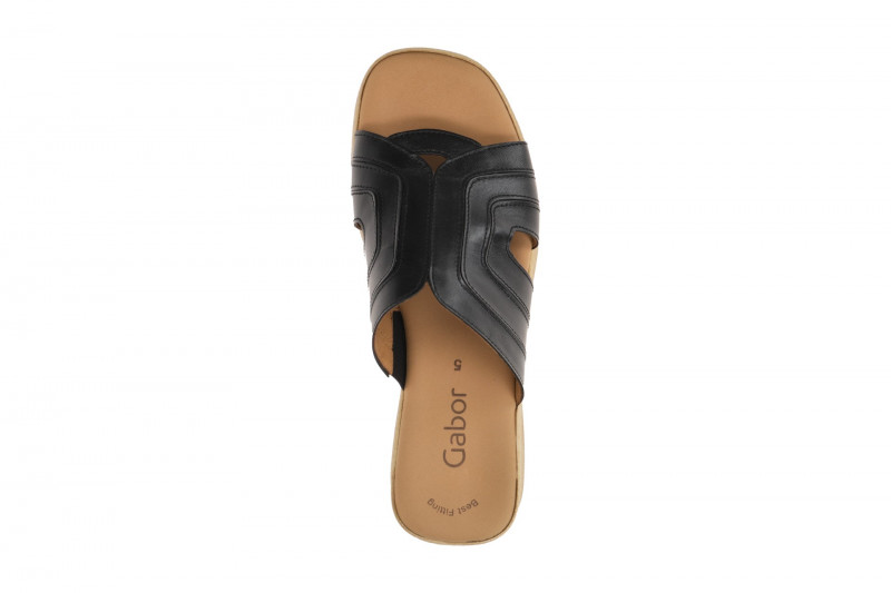 Gabor Fashion Plateau Pantolette schwarz Nappa 64.521.27