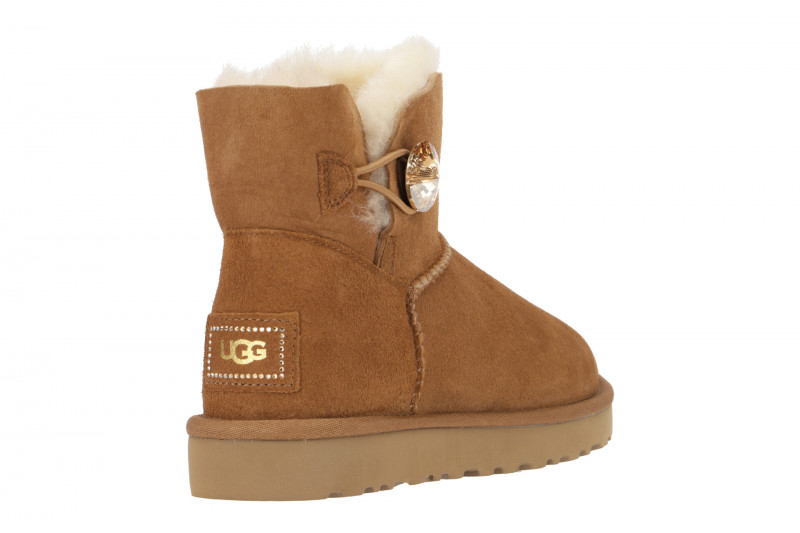 UGG Mini Bailey Button Bling Stiefel braun