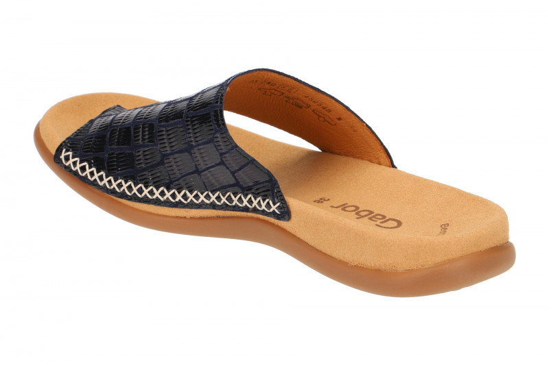 Gabor Zehentrenner Pantolette blau Lack