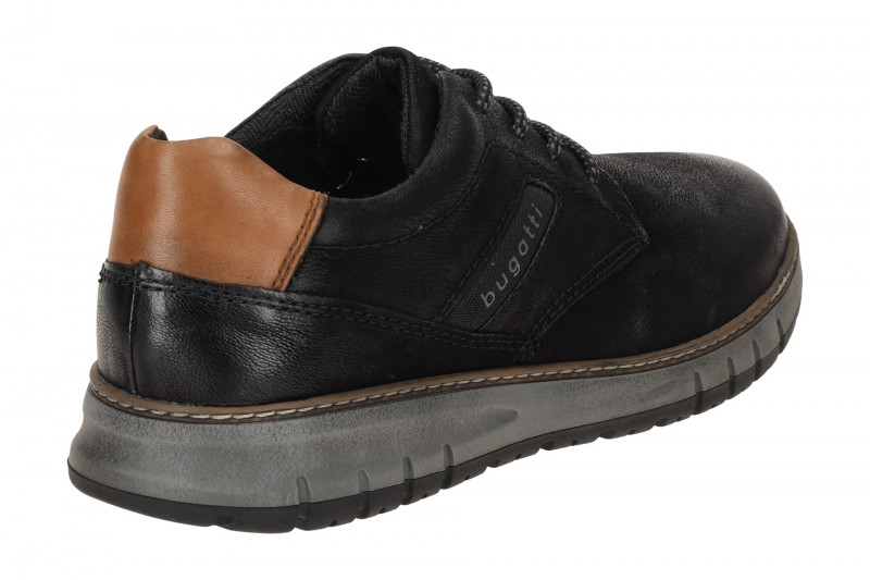 bugatti Quebec Schuhe Sneakers schwarz Leder AOP01