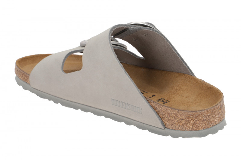 Birkenstock Arizona Big Buckle Pantolette grau Nubuk Schmal 1022154