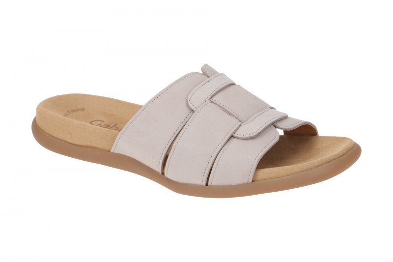 Gabor Pantolette grau leinen Nubuk 23.704.12