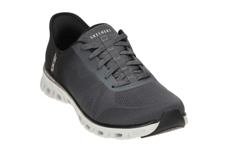 Skechers Glide Step Schuhe grau schwarz Slip-Ins 104566
