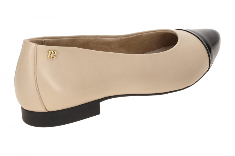 Paul Green Ballerinas beige schwarz Lack 1128