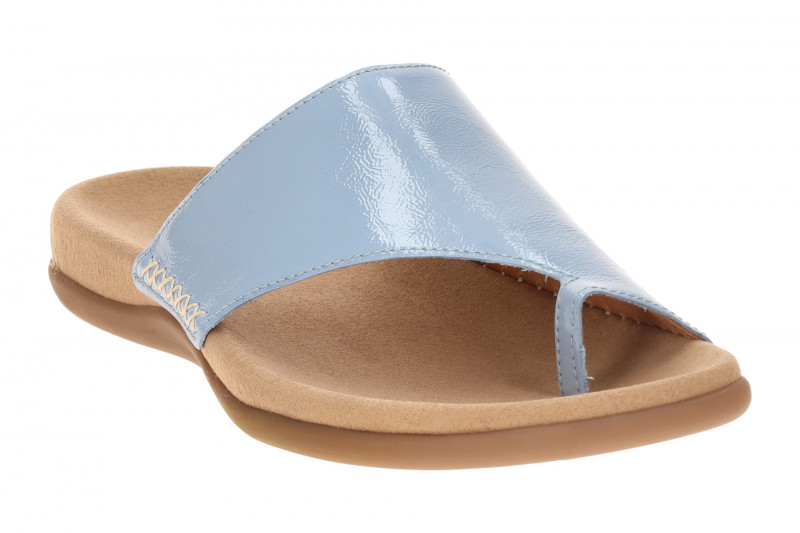 Gabor Zehentrenner Pantolette sky hellblau Lack 83.700.96