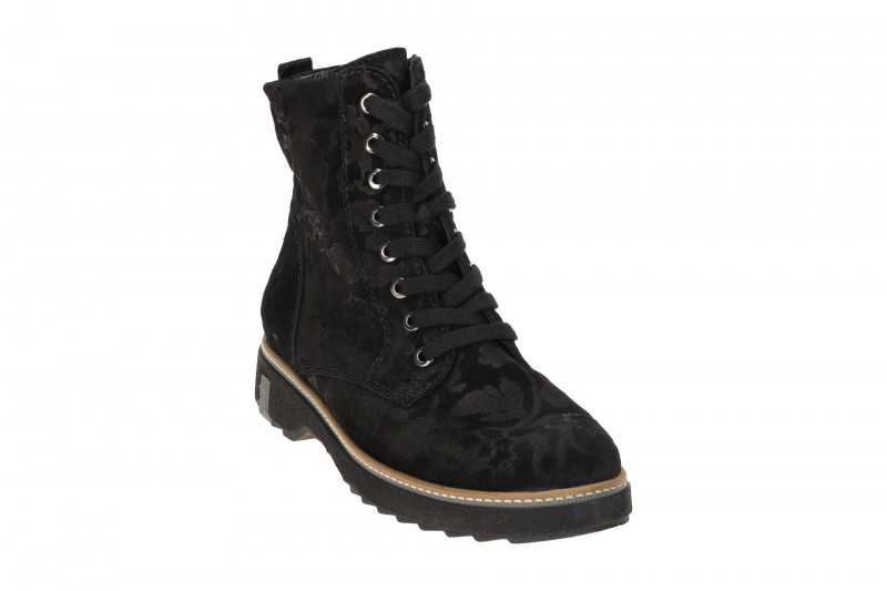 Waldläufer Kitomi Winter Stiefel schwarz Blumen K-Weite