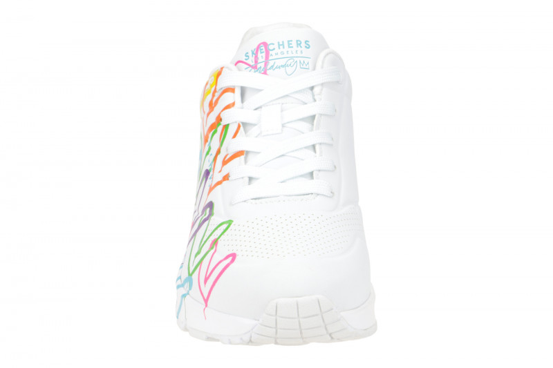 Skechers Uno Schuhe weiß bunte Herzen 177981