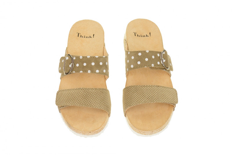 Think Dufde Pantolette braun weiß 2-82391-23