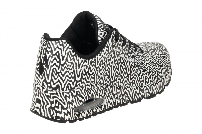 Skechers Uno Schuhe weiß schwarz unendlicher Tropfen 177960