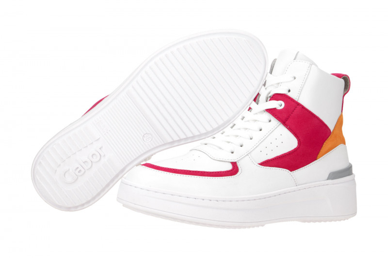 Gabor Schuhe weiß pink Mid-Sneakers 43.181.20