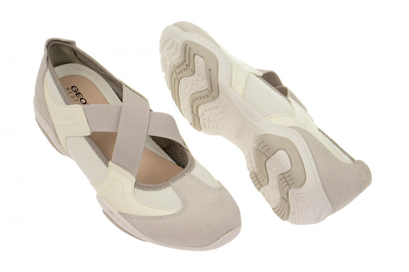 Geox Arrow Ballerina weiß hellgrau D5220A 01422 C1352