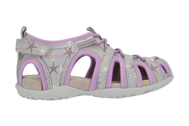 Geox Mädchen Klett Sandale grau lila