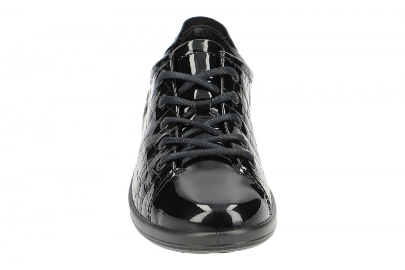 Ecco Soft 2 Schuhe schwarz croco Lack