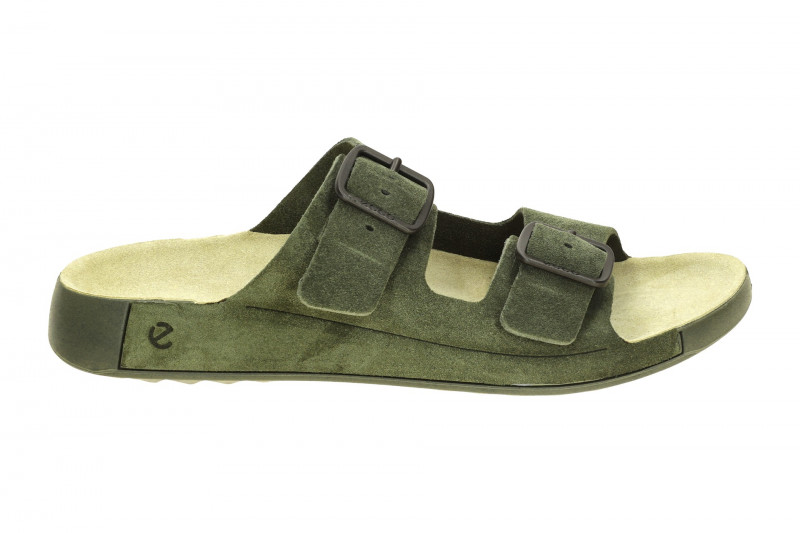 Ecco Cozmo Herren Pantolette grün olive Schnalle 500984
