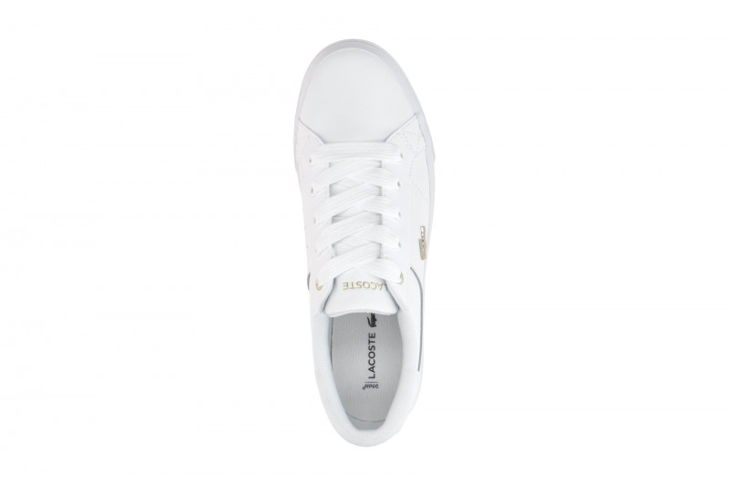 Lacoste Ziane Plateau Sneakers Schuhe weiß gold Damen 0005