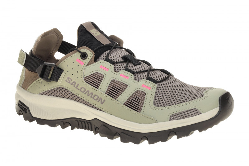Salomon Techamphibian 5 Schuhe grau grün Damen 491106