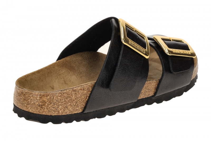 Birkenstock Sydney Cushion Buckle Pantolette schwarz metallic SCHMAL 1029457