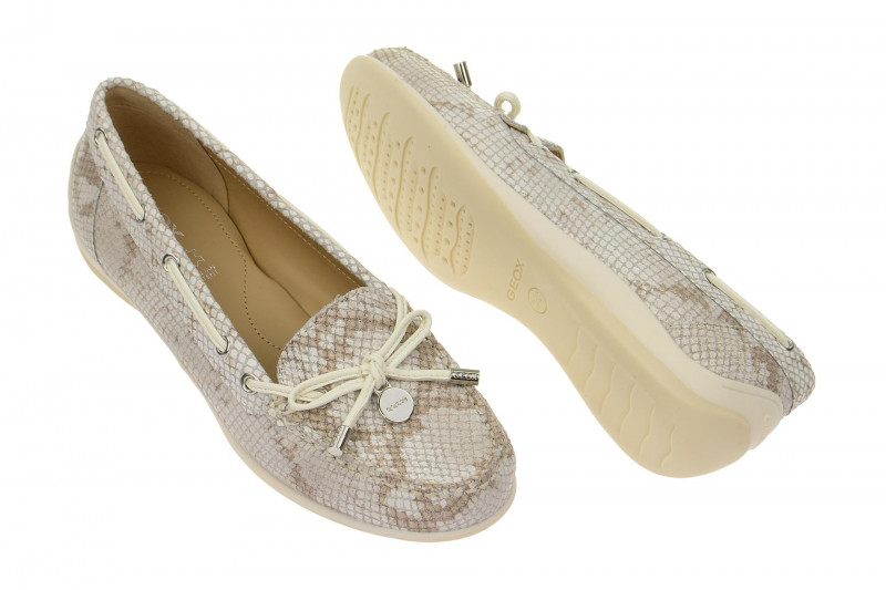Geox Mokassin Yuki Slipper weiß pyton D3255A