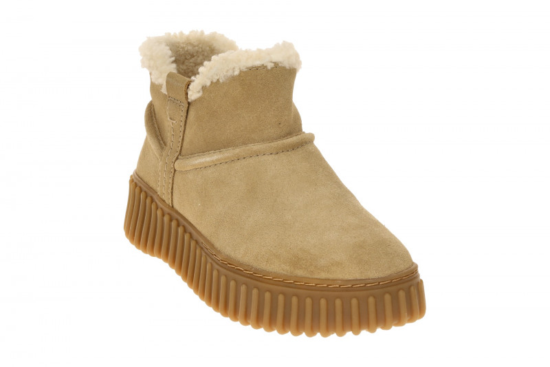 Clarks Torhill Warm Winter Schuhe beige Velour Stiefeletten 26327994
