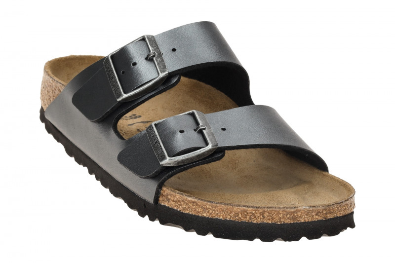 Birkenstock Arizona Pantolette schwarz metallic SCHMAL 1029224
