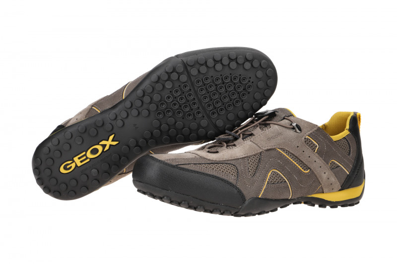 Geox Snake Sneaker Schuhe taupe gelb U2507B