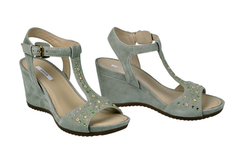 Geox Rorie Keilsandale in sage grau D32P3F