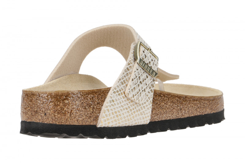 Birkenstock Gizeh BS Pantolette weiß gold python 1018481