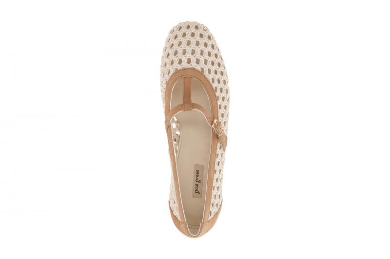 Paul Green Mary Jane Ballerinas beige geflochten 1143