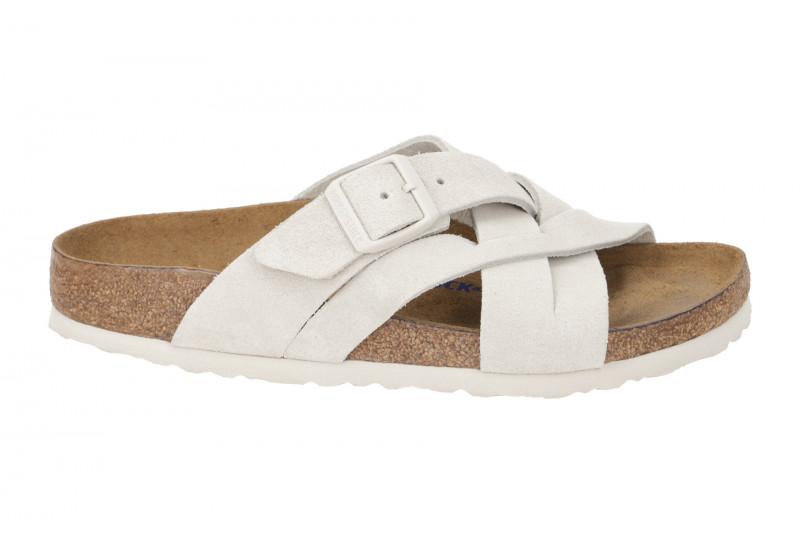 Birkenstock Lugano Pantolette antique weiß Schmal 1024560