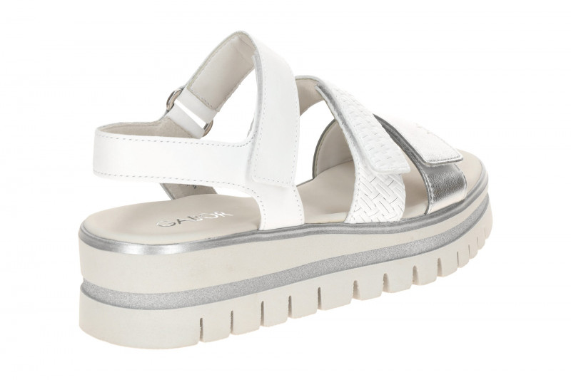 Gabor Plateau Sandalen weiß sillber Metallic 84.620.21