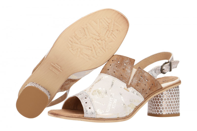 Charme Sandale weiß braun 0482R - Gr 40