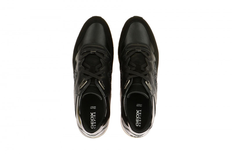 Geox Respira Shahira B Damen Sneakers in schwarz glitter