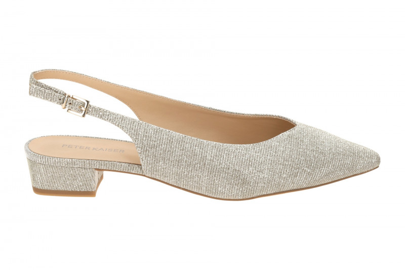 Peter Kaiser Sling Pumps grau sand Glitzer 79442