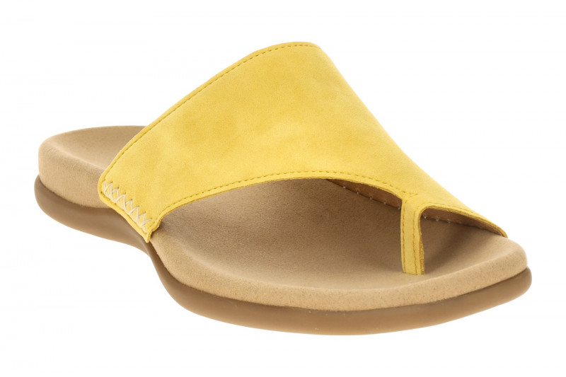 Gabor Zehentrenner Pantolette gelb Velour 83.700.33