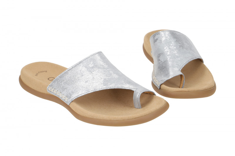 Gabor Pantolette hellblau silber metallic 23.700.66