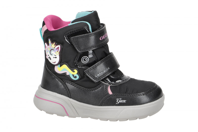 Geox Sveggen Kinder Stiefel schwarz Einhorn Warmfutter J267UC