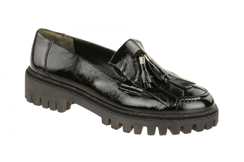 Paul Green Mokassin Slipper schwarz Lack 2307