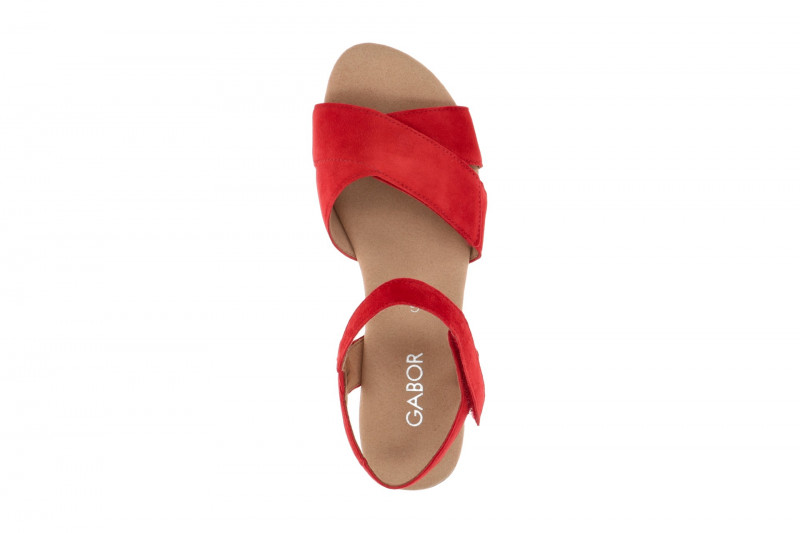 Gabor Plateau Sandalette rot Velour 82.072.38